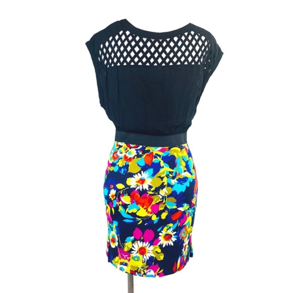 FREE PEOPLE Poison Apple Floral Fit & Flare Studded Top Dress Colorblock Size SP - Picture 3 of 9